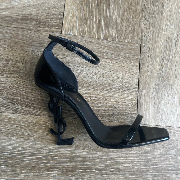 YSL Opyum Sandals in Black Patent Leather - Picture 2 of 7